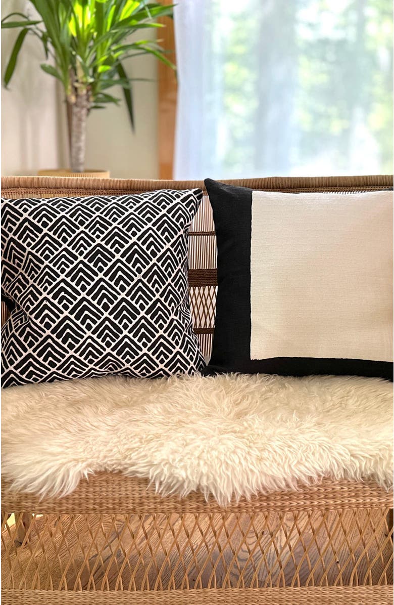 Mbare Black + White Squares Sadza Pillow Cover 46Cm, Alternate, color, Black