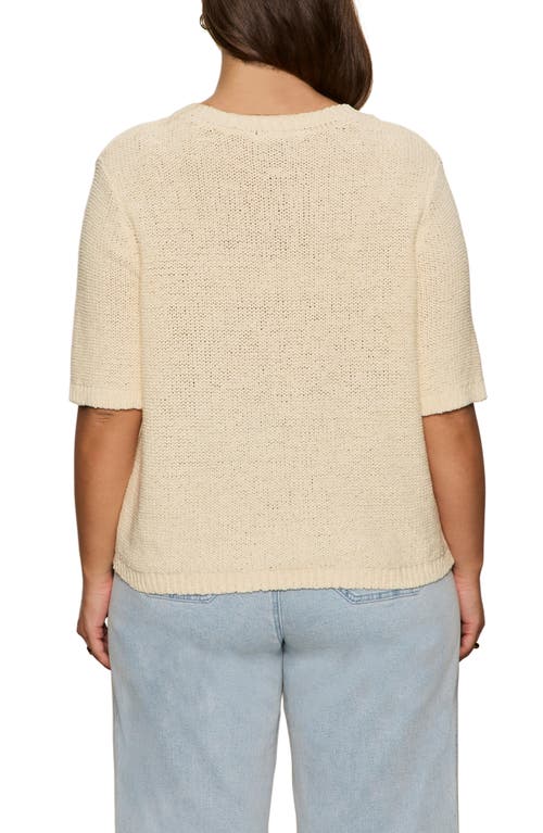 Sanctuary Tape Yarn Open Stitch Cotton Blend Sweater In Brown