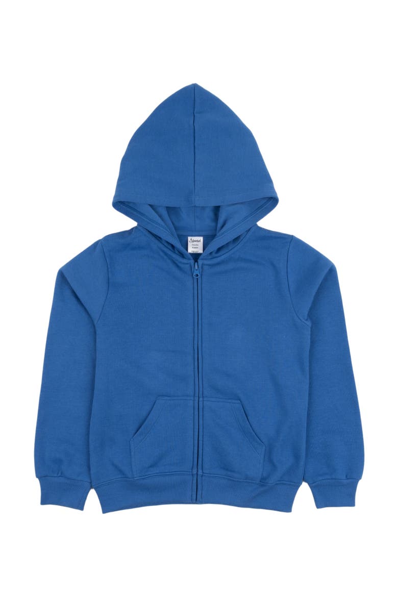 Kids Zip-Up Sweatshirt Hoodie, Cotton Blend, Solid Colors, Alternate, color, ROYAL BLUE