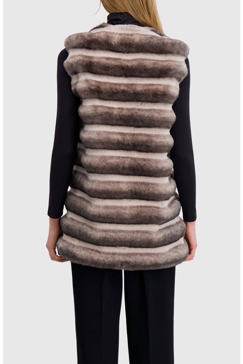 Fur-Free Chinchilla (Faux Fur) Horizontal Vest, Alternate, color, GRAY CHINCH