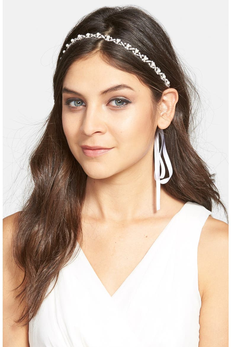 Crystal Headband, Main, color, SILVER/ CRYSTAL