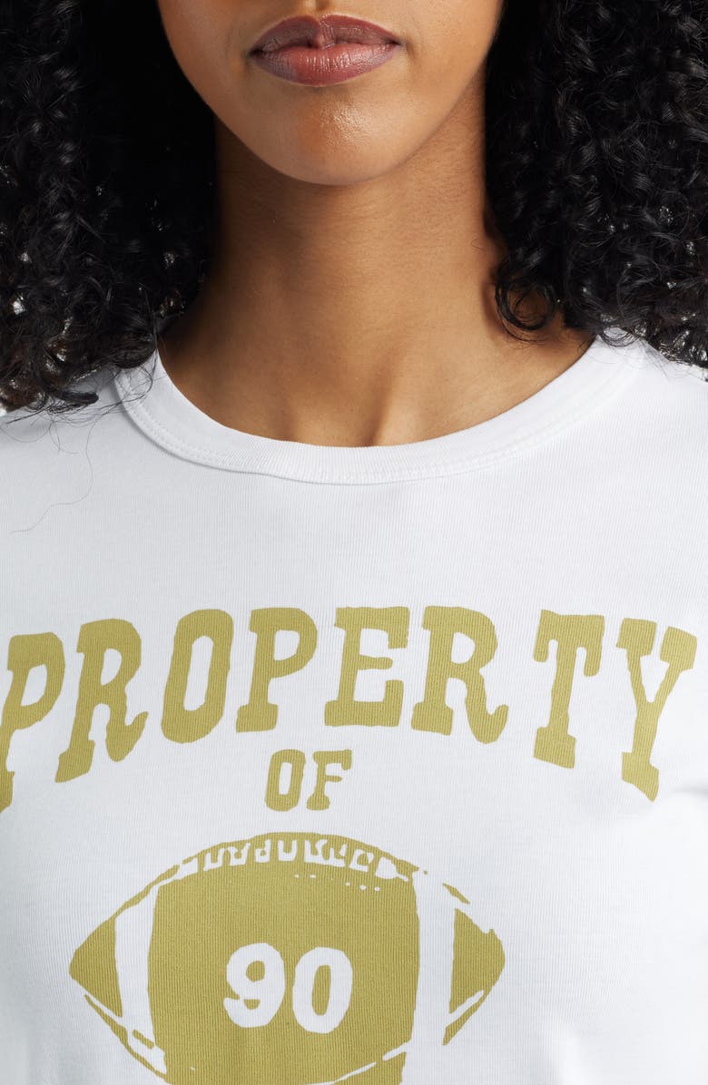 Junk Food Property of U.S.A. Cotton Graphic Baby Tee, Alternate, color, White