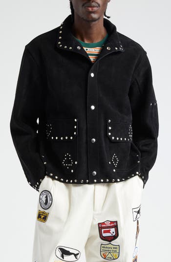 Bode Deck of Cards Studded Suede Jacket | Nordstrom Bode Deck of Cards Studded Suede Jacket | Nordstrom