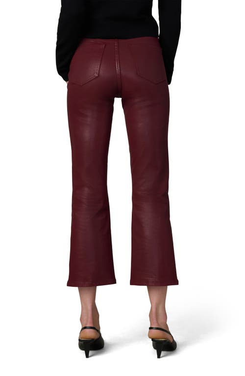 Joe's The Callie Coated High Waist Ankle Bootcut Jeans In Burgundy