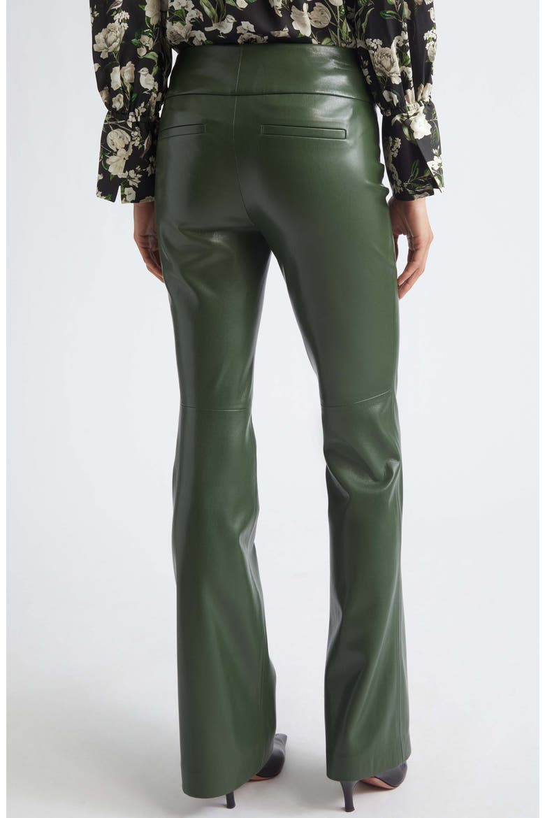 Olivia Faux Leather Bootcut Pants, Alternate, color, DARK FERN