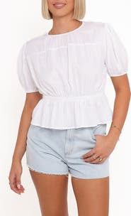 Petal & Pup Solstice Cotton & Linen Blend Peplum Top