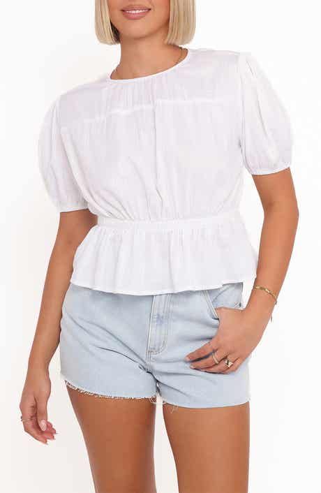 Petal & Pup Solstice Cotton & Linen Blend Peplum Top