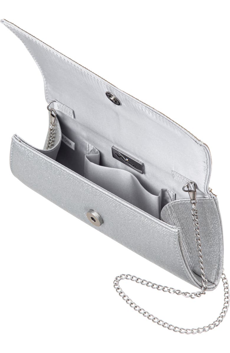 Nina Enid Clutch, Alternate, color, Silver