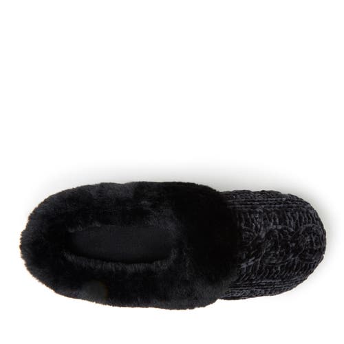 Shop Dearfoams Claire Cable Knit Chenille Clog Slipper In Black