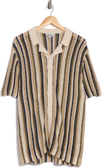 Stripe Open Stitch Camp Shirt