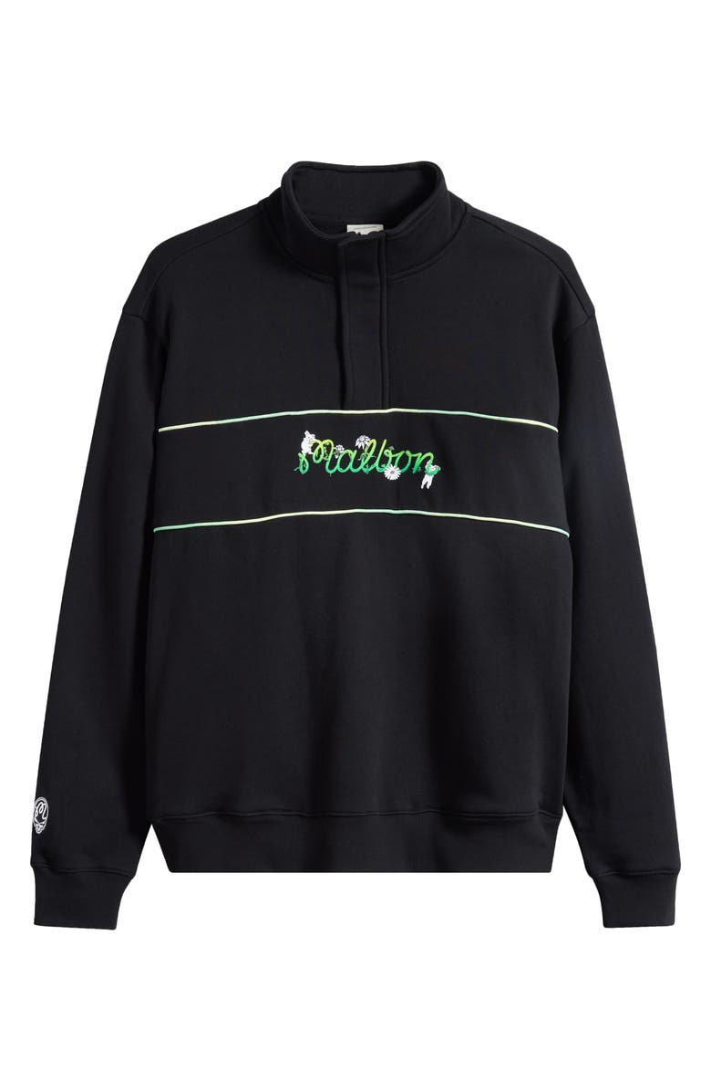 Malbon Golf Grateful Dead Quarter Zip Sweatshirt, Main, color, Black