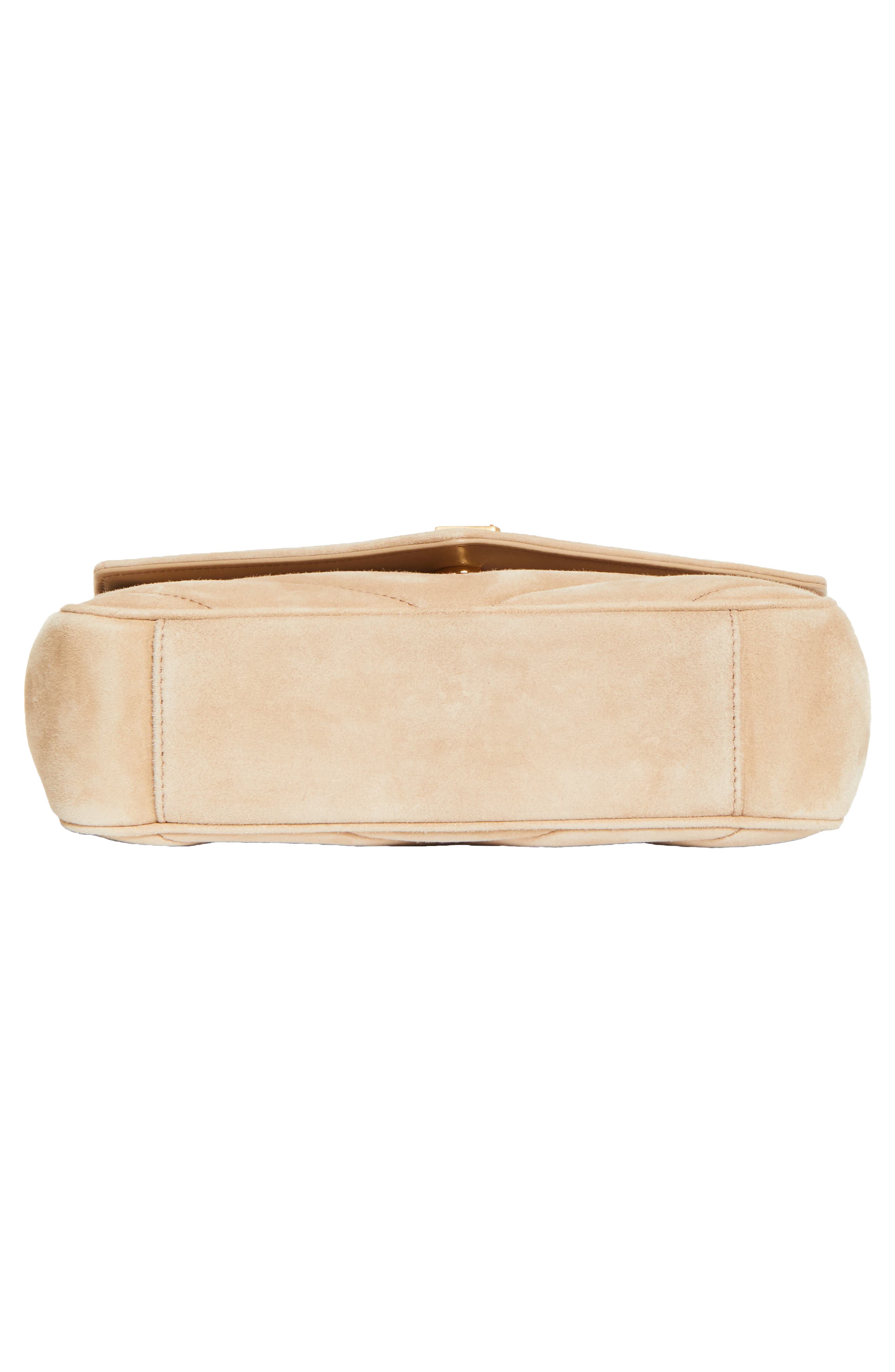 Saint Laurent Small Loulou Chain Leather Shoulder Bag, Alternate, color, Soft Beige