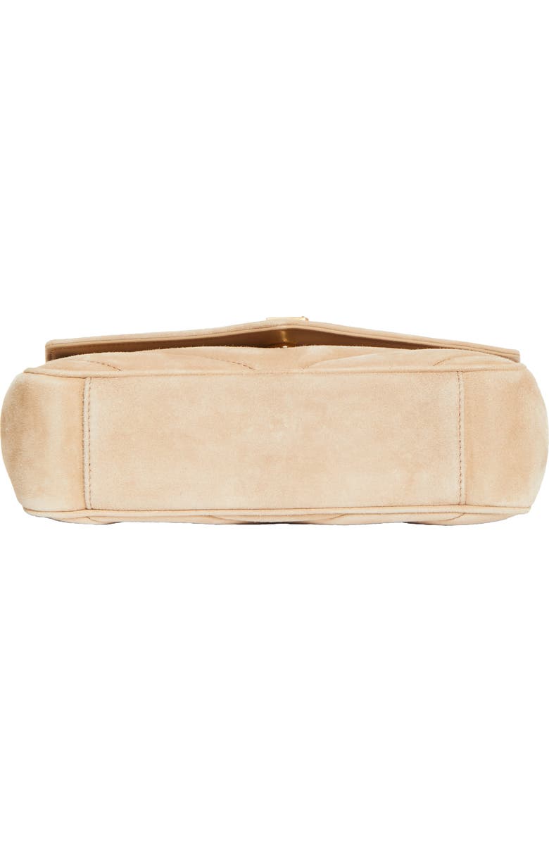 Saint Laurent Small Loulou Chain Leather Shoulder Bag, Alternate, color, Soft Beige