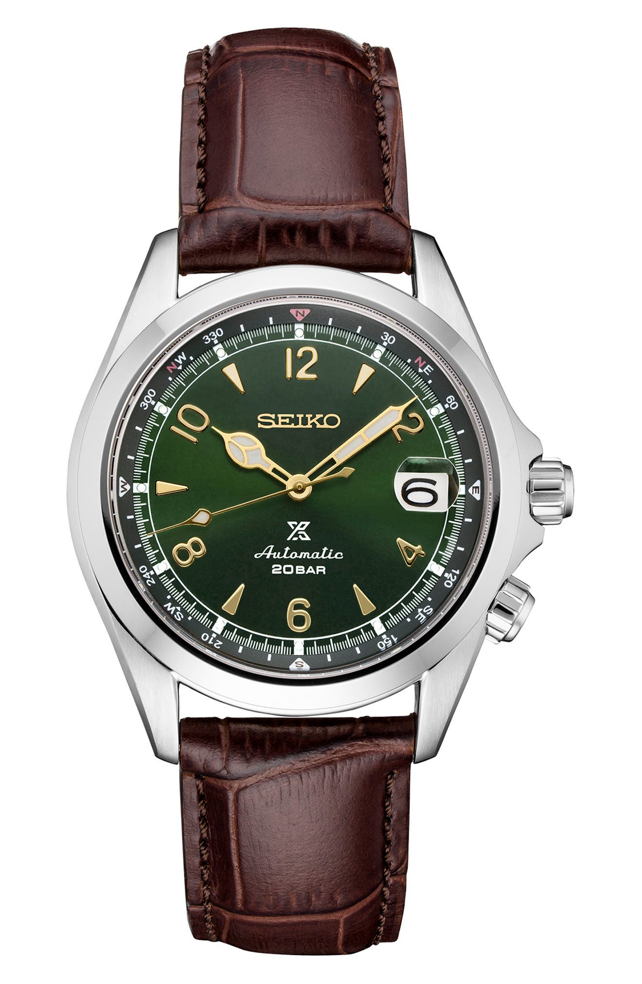 Prospex Land Luxe Alpinist Automatic Croc Embossed Leather Strap