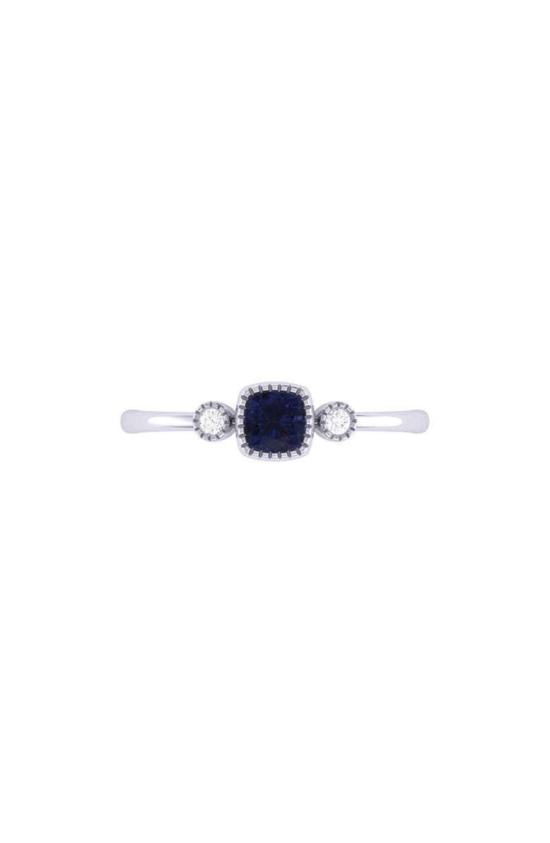 LuvMyJewelry Cushion Cut Sapphire & Diamond Ring, Alternate, color, 14K White Gold