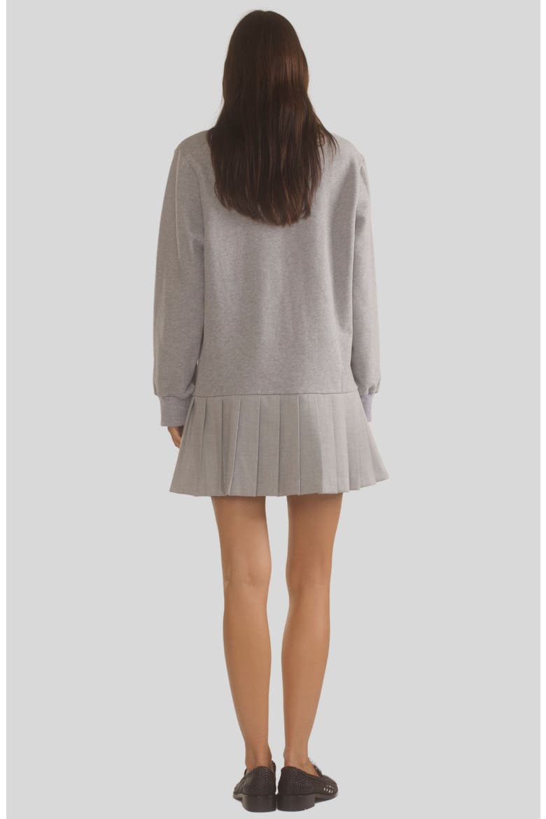 Preston Pleated Sweatshirt Dress, Alternate, color, Heather Grey