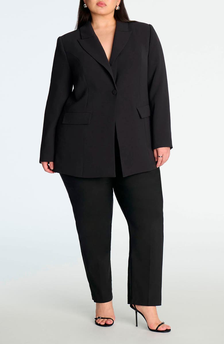 ELOQUII Heart Cutout Single Breasted Crepe Blazer, Alternate, color, 