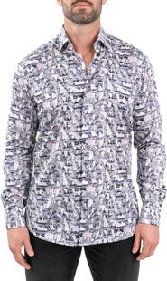Maceoo Fibonacci Birch White Contemporary Fit Button-Up Shirt