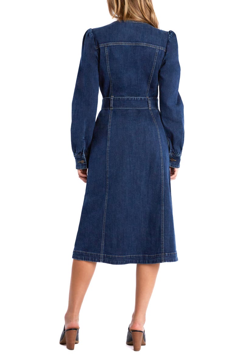 Noelle Long Sleeve Denim Midi Dress, Alternate, color, NOELLE BLUE
