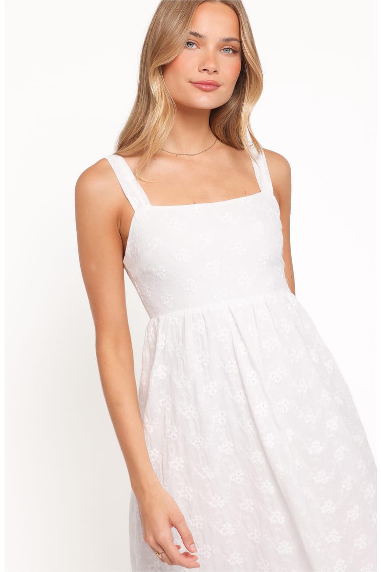 Reid Embroidered Cotton Maxi Dress, Alternate, color, WHITE
