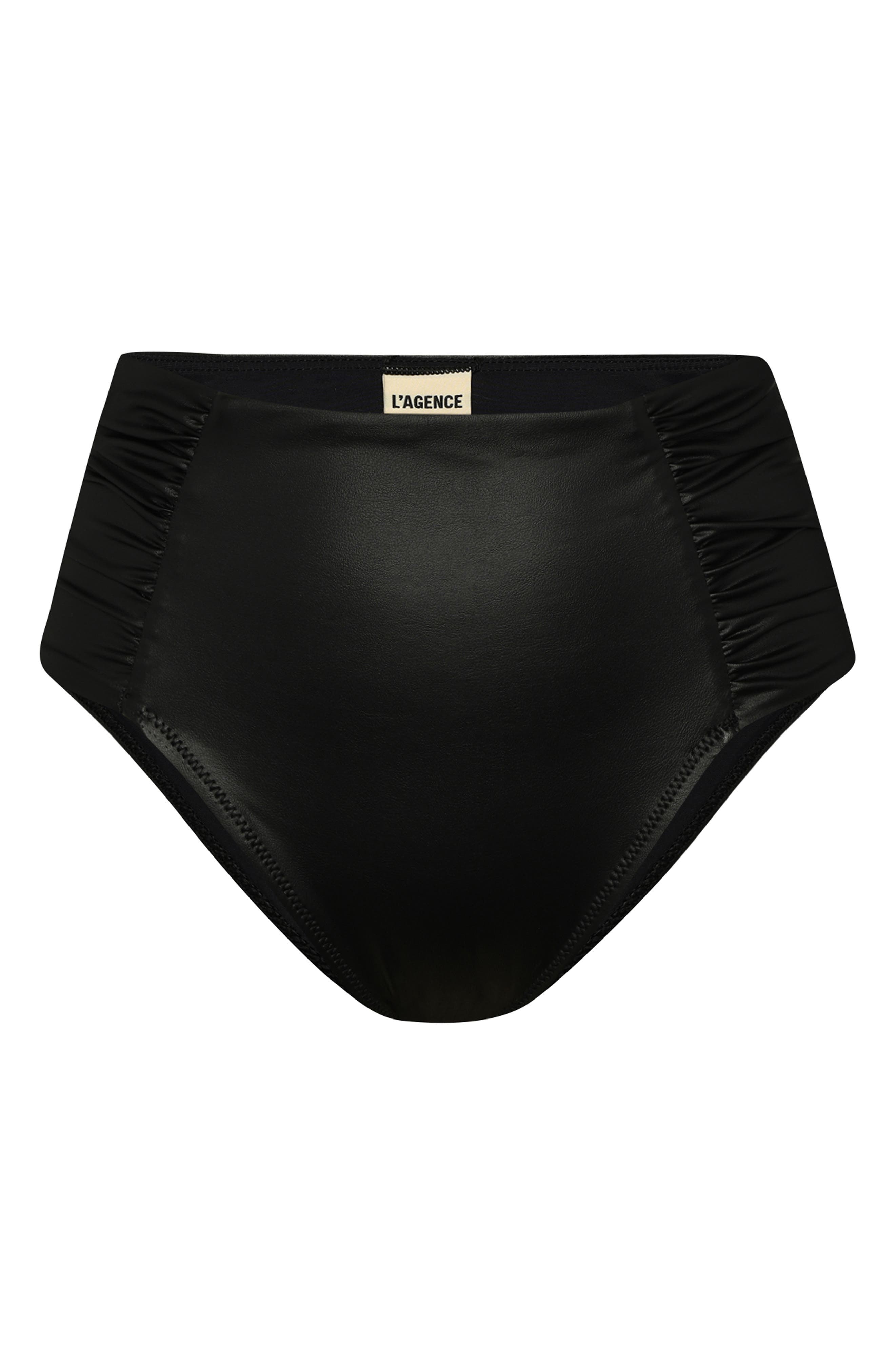 Vanessa Luxe Faux Leather High Waist Bikini Bottoms