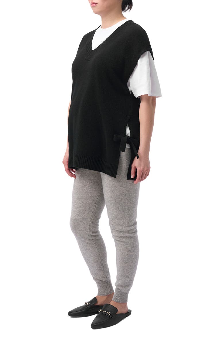 GOBI Mongolian Cashmere V-neck Cashmere Maternity Top, Alternate, color, Black