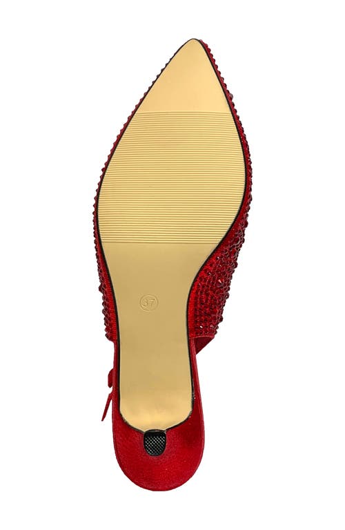 Lady Couture Onyx Rhinestone Slingback Pump In Red