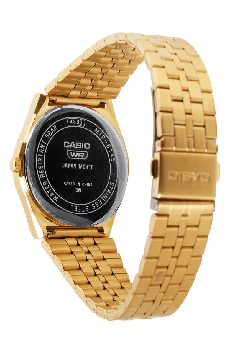 CASIO Vintage Analog Bracelet Watch, 35mm, Alternate, color, Gold