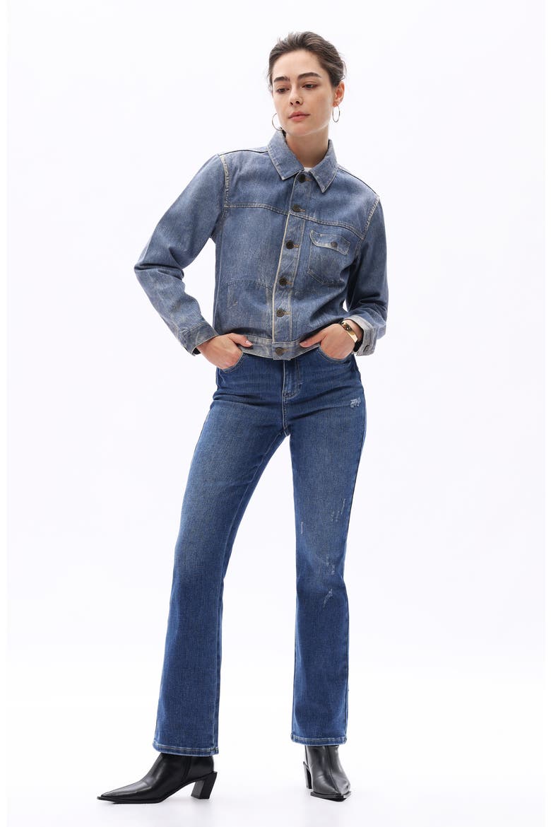 Denim Trucker Jacket, Alternate, color, MEDIUM BLUE