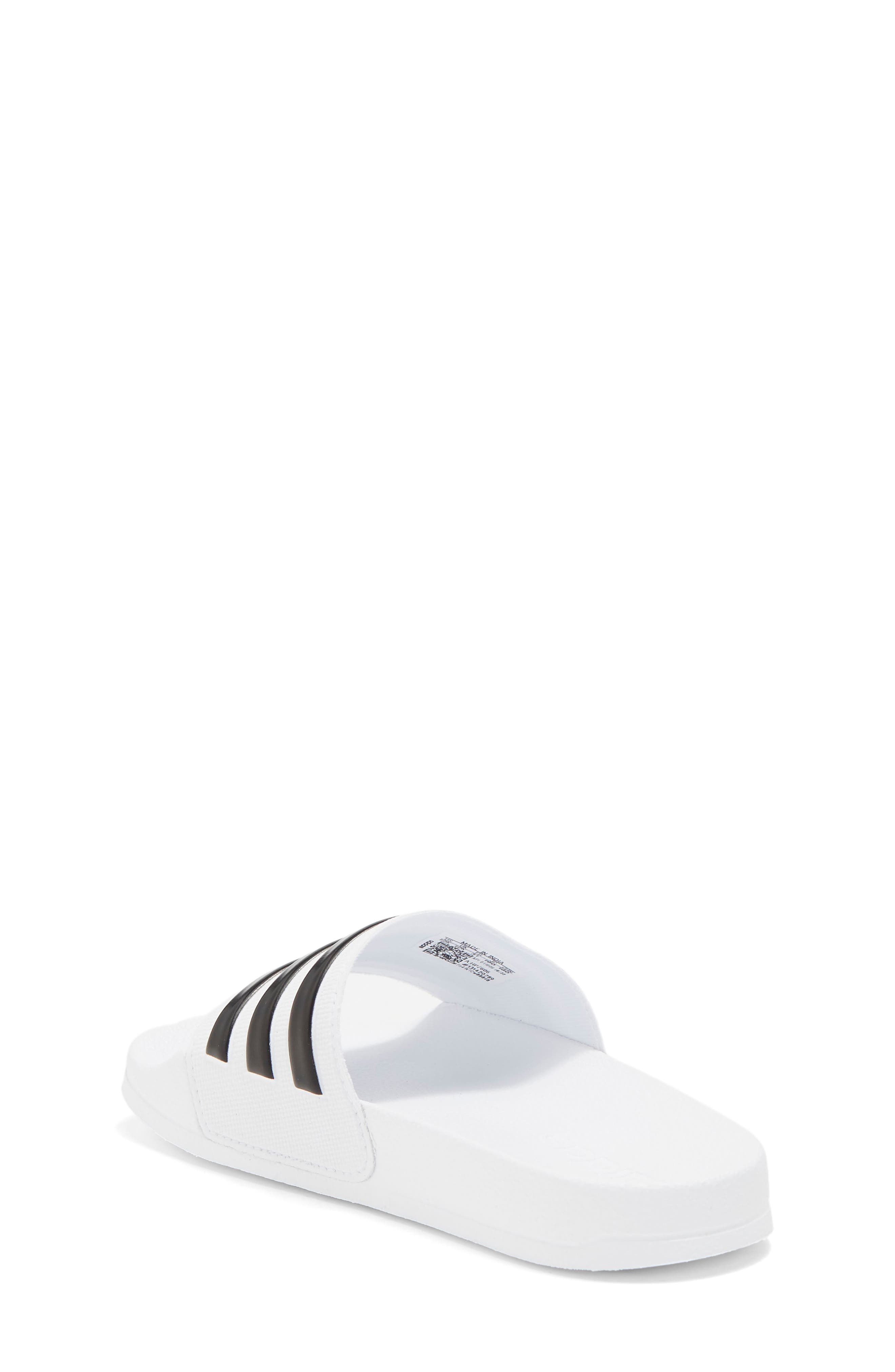 adidas Kids' Adilette Shower Slide Sandal, Alternate, color, Ftwwht/Cbl