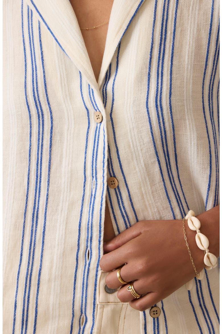 Palma Stripe Linen Camp Shirt, Alternate, color, SAIL AWAY STRIPE