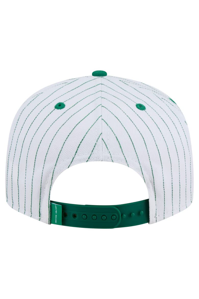 Men's New Era  White Boston Celtics Deceptor Pinstripe 9FIFTY Snapback Hat, Alternate, color, White
