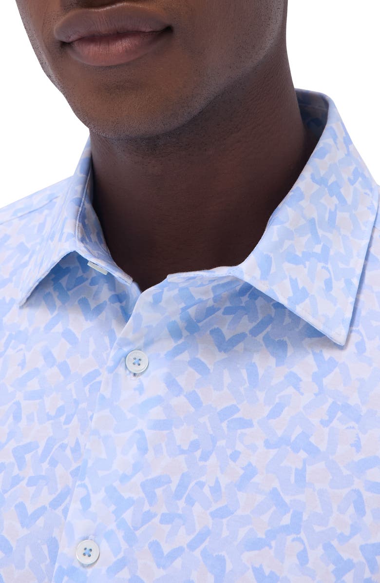 Bugatchi James OoohCotton<sup>®</sup> Abstract Button-Up Shirt, Alternate, color, Air Blue