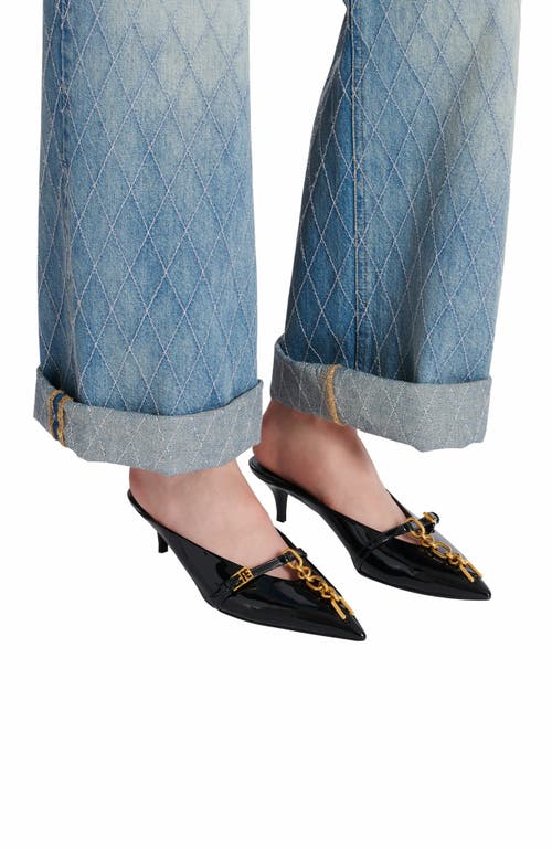 Balmain Sync Patent Leather Mules With Pointed Toe