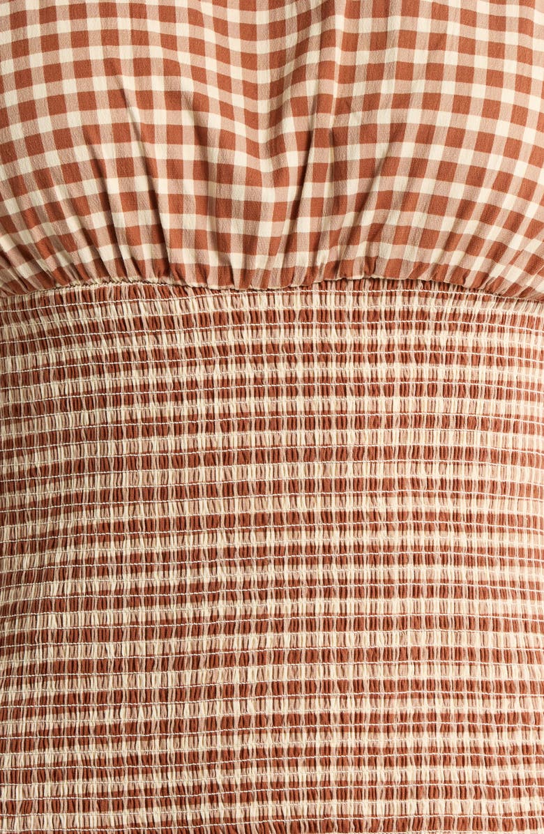 Avec Les Filles Smock Bodice Stretch Cotton Gingham Minidress, Alternate, color, Gingham