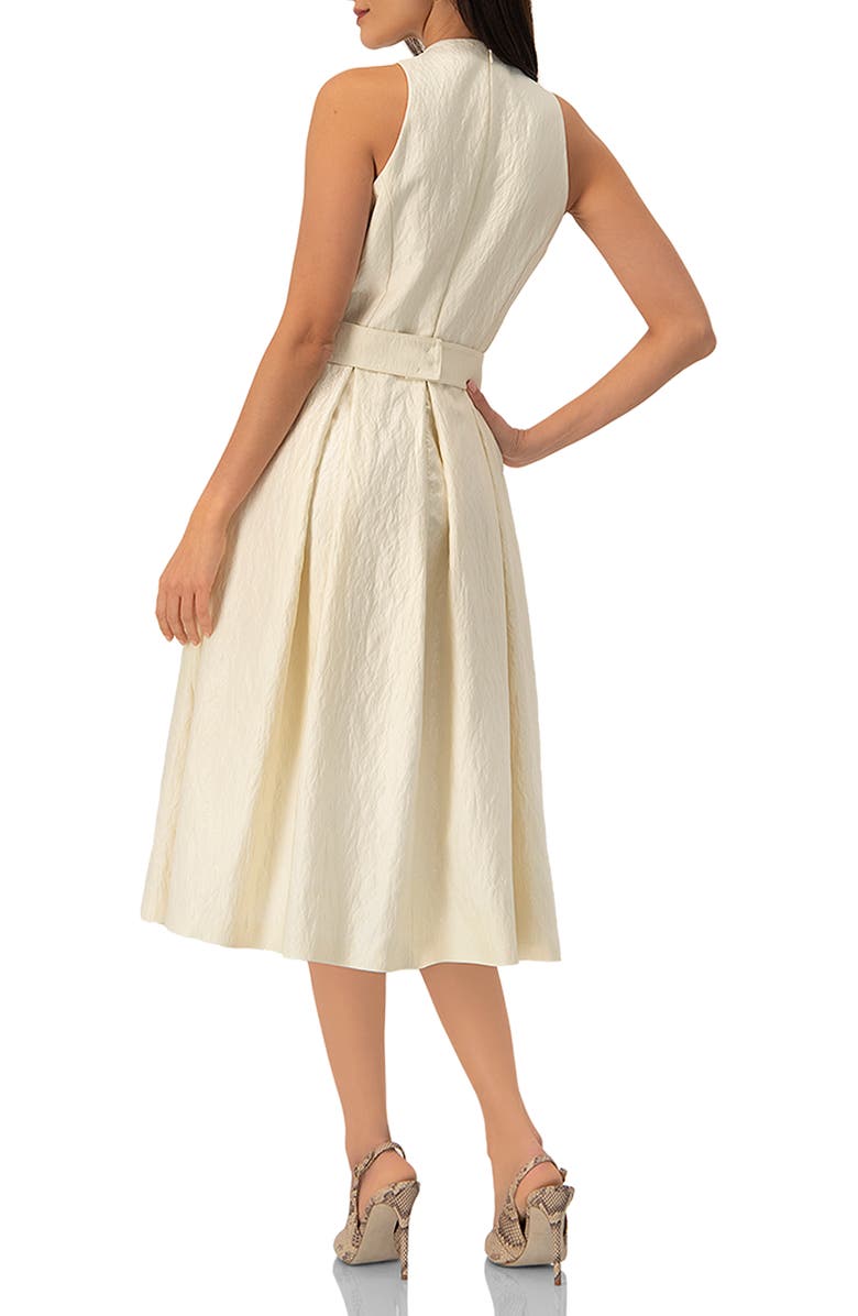 IVONNE Textured Midi Dress with Belted Waist, Alternate, color, Natural