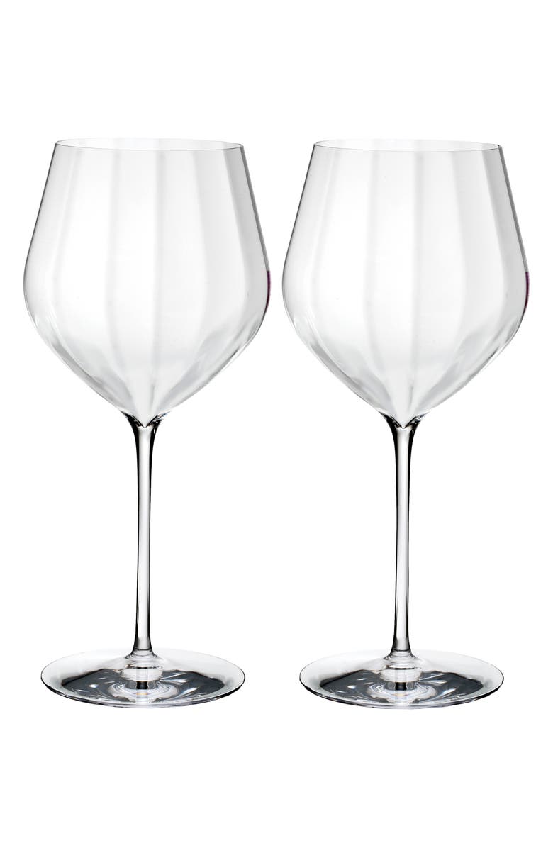 Waterford Elegance Optic Big Red Set of 2 Lead Crystal Wine Glasses, Main, color, Crystal