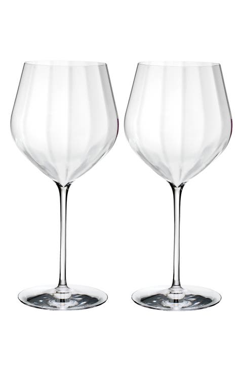 Elegance Optic Big Red Set of 2 Lead Crystal Wine Glasses