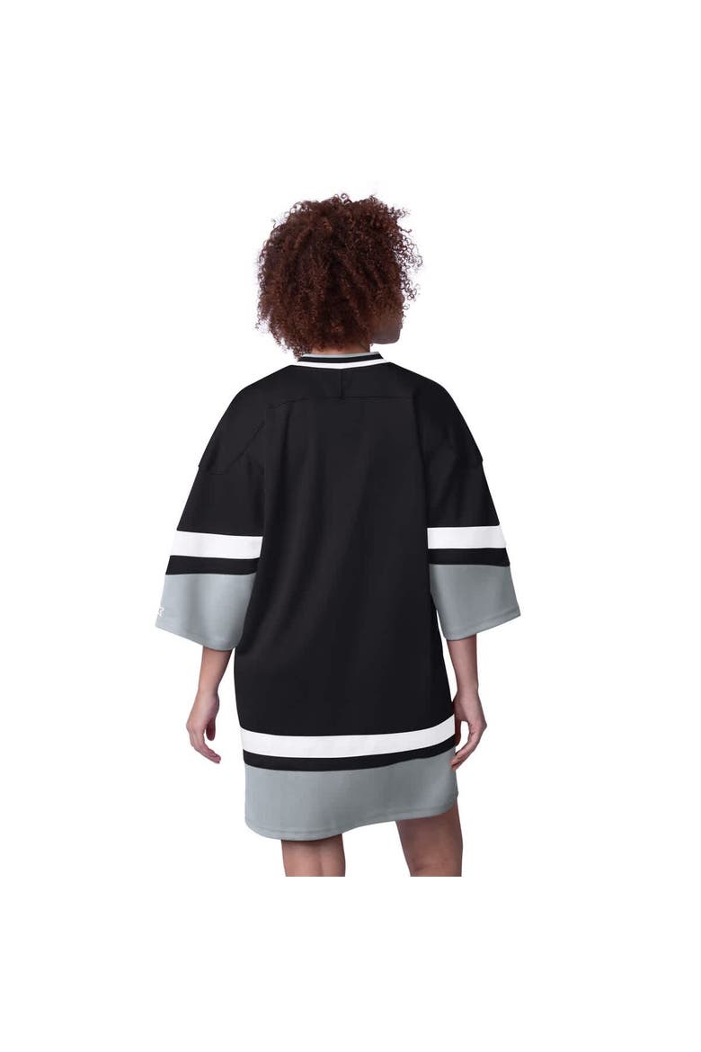Women's Starter Black Las Vegas Raiders Slap Shot 3/4 Sleeve Sneaker Dress, Alternate, color, Black