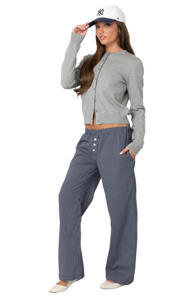 EDIKTED Ellery Check Pants, Alternate, color, Navy