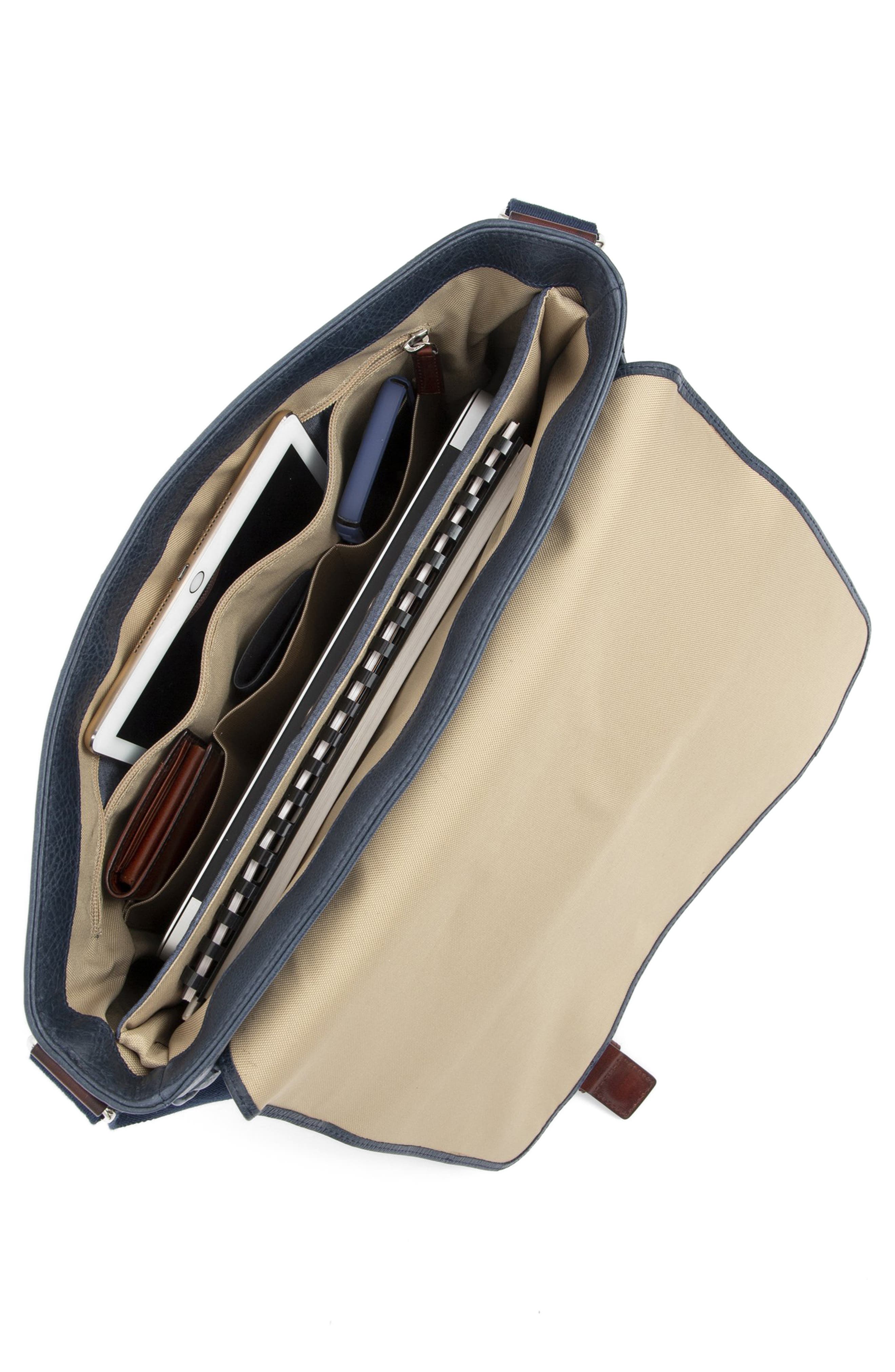 PinoPorte Nino Leather Messenger Bag, Alternate, color, 