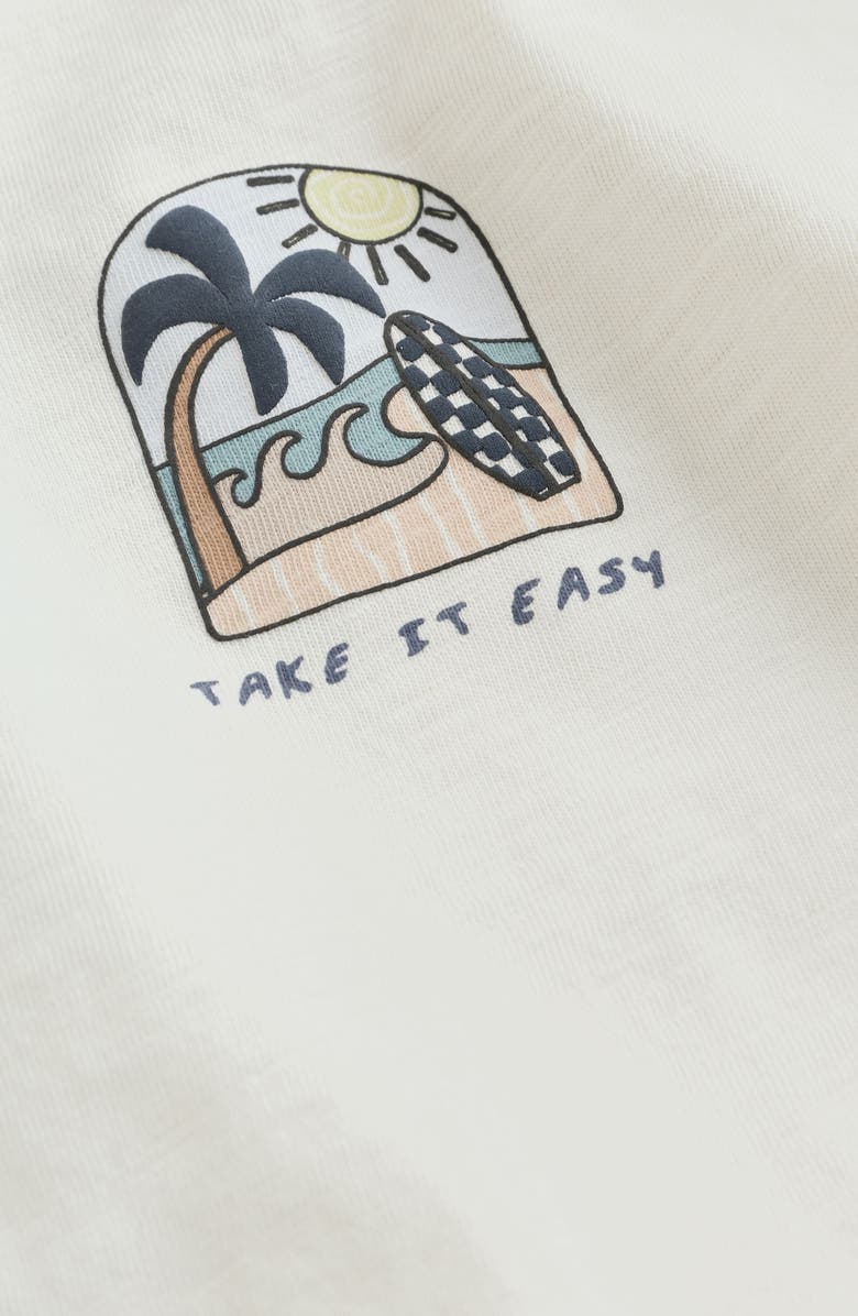 NEXT Palm Graphic Cotton T-Shirt & Shorts Set, Alternate, color, Grey