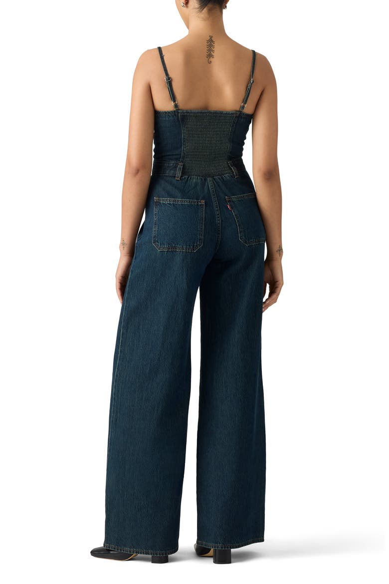 Seamed Denim Jumpsuit, Alternate, color, CASH OUT STONE