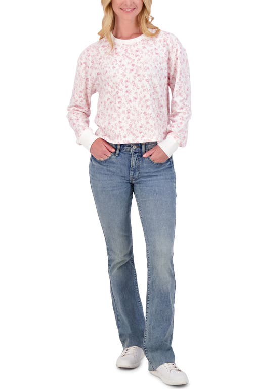 LUCKY BRAND LUCKY BRAND FLORAL CROP SWEATSHIRT