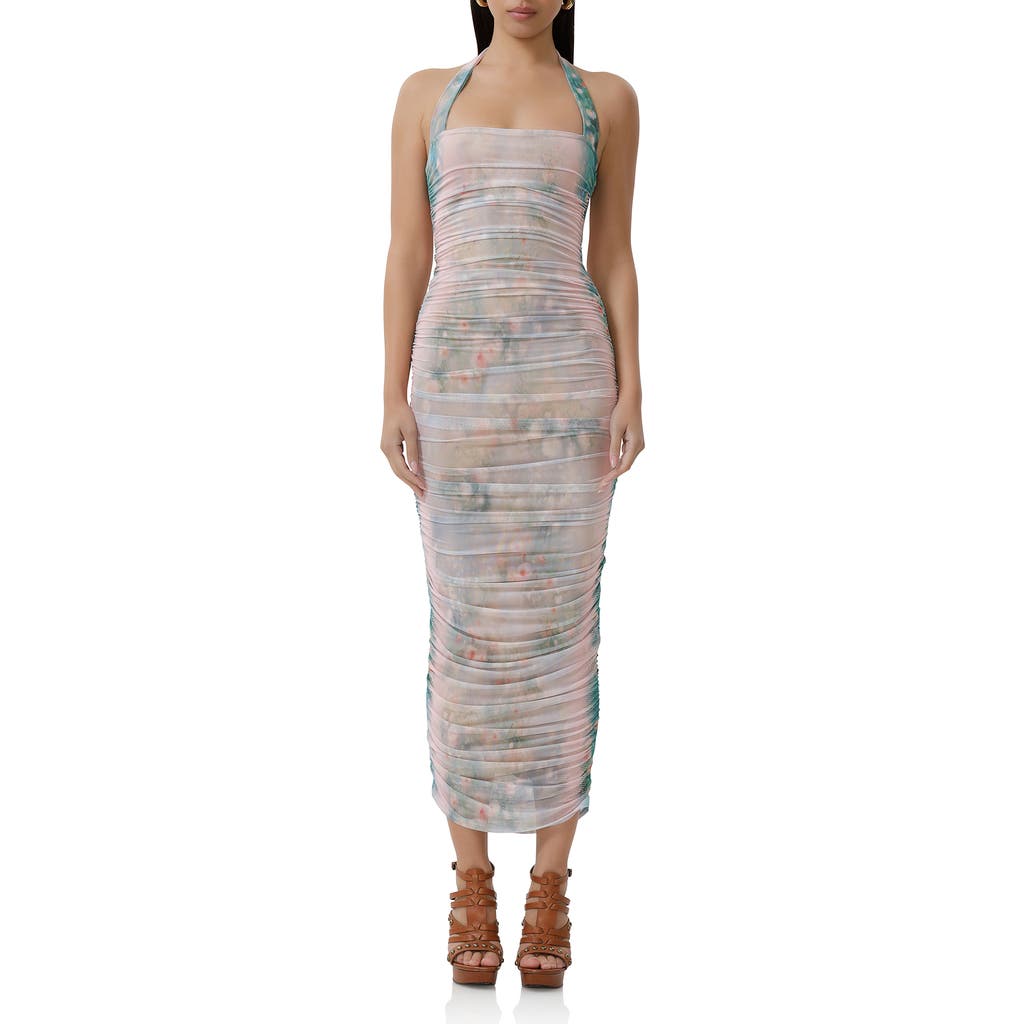 AFRM AFRM INDINA FLORAL MESH BODY-CON MAXI DRESS