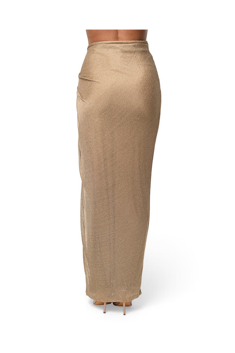 Noelia Metallic Slit Skirt, Alternate, color, Gold