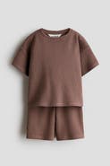 H&M 2-piece waffled jersey set
