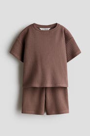 H&M 2-piece waffled jersey set