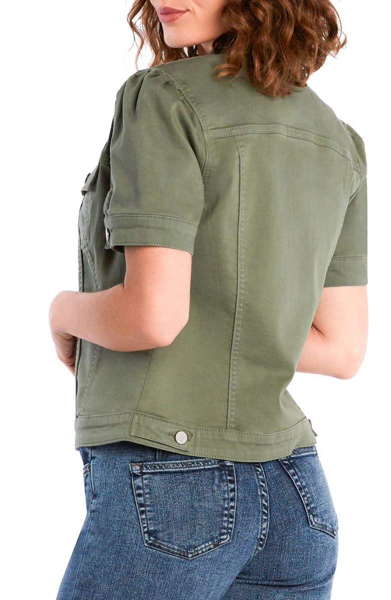 Wash Lab Denim Puff Sleeve Denim Jacket, Alternate, color, Olive