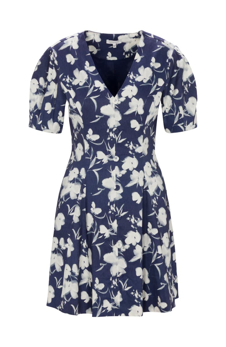 Rebecca Taylor Bea Linen Mini Dress, Alternate, color, Navy Combo